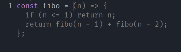 Tabby suggesting fibo JS function